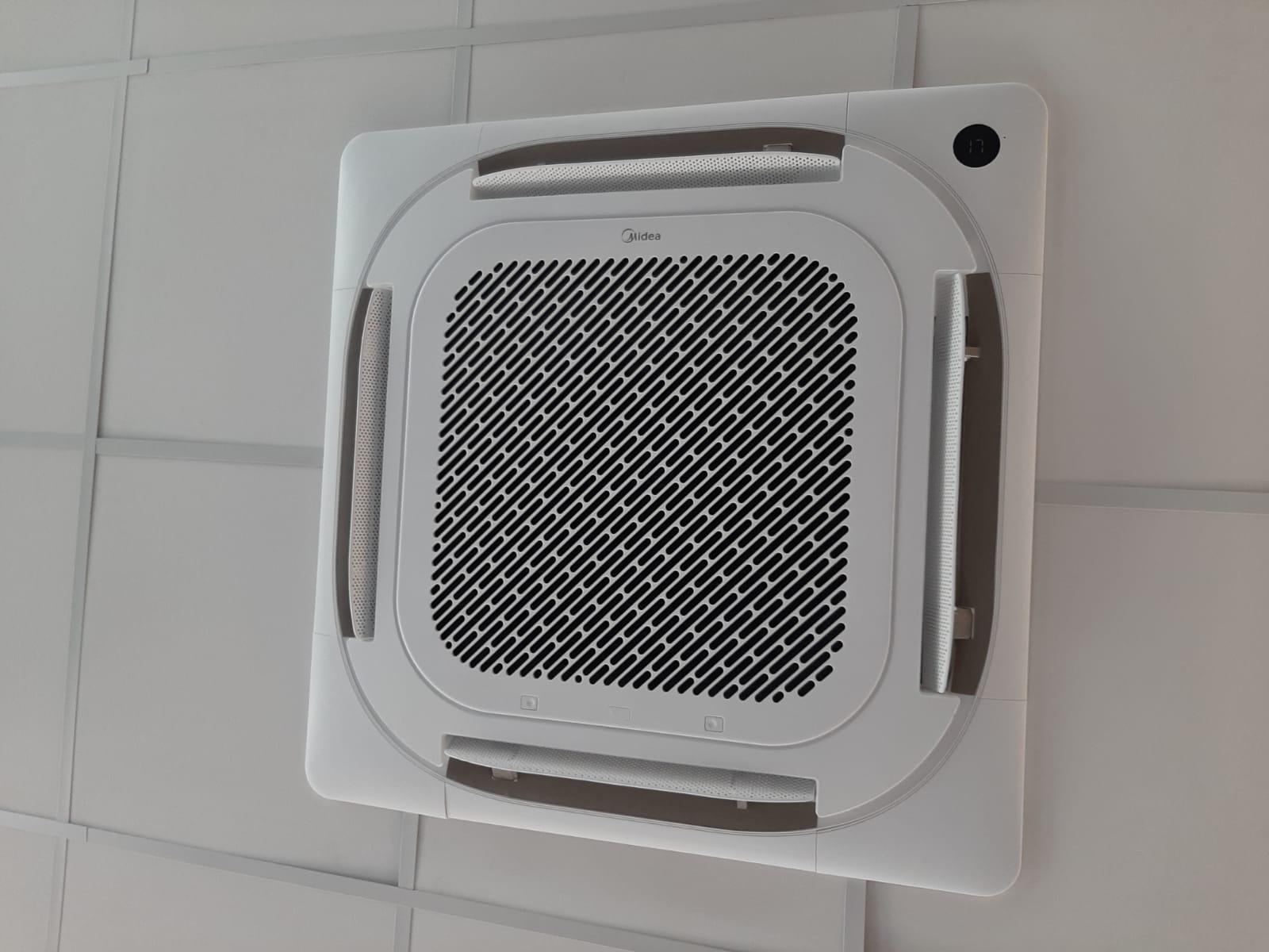 Close-up of a four-way ceiling cassette